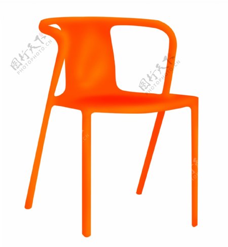 橘色椅子家具插画