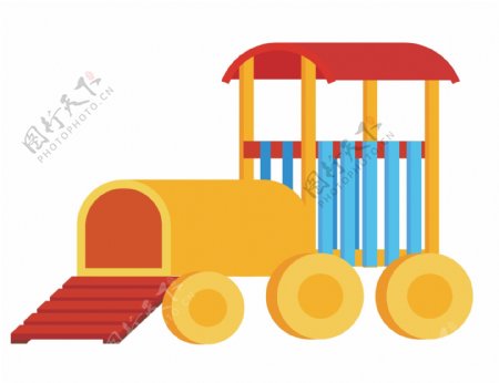 儿童节玩具火车插画
