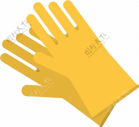 黄色的卫生手套插画