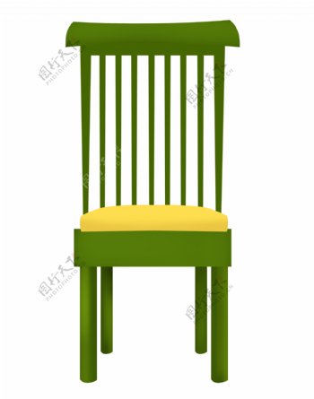 绿色靠背椅子插图