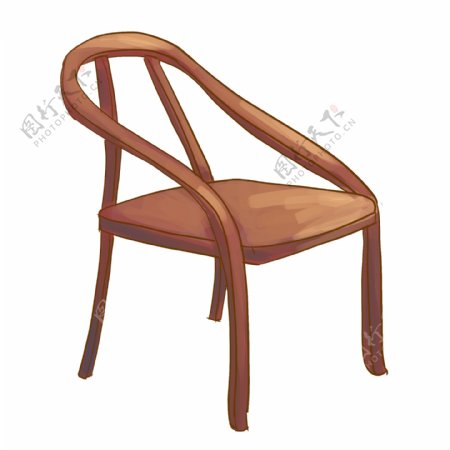 一把实木靠背椅子