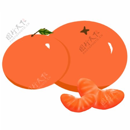 橙色橘子水果插图