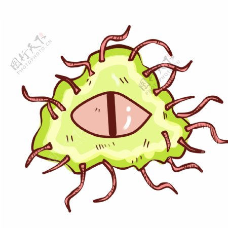 黄色三角形细菌插画
