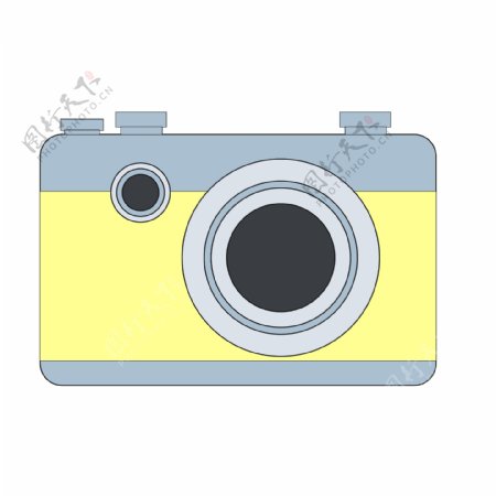 一个黄色照相机插画