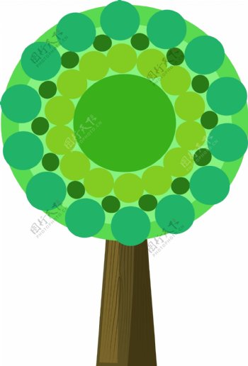 创意绿色大树插画