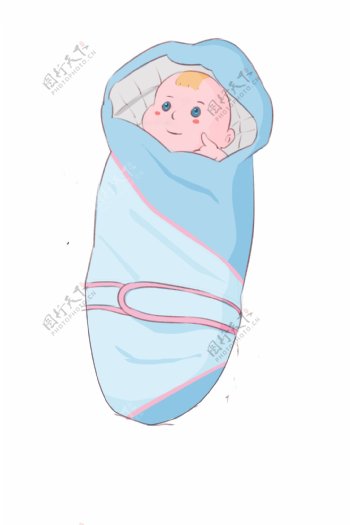 婴儿睡袋装饰插画