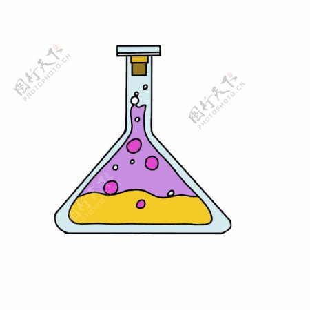 化学反应锥形瓶插画