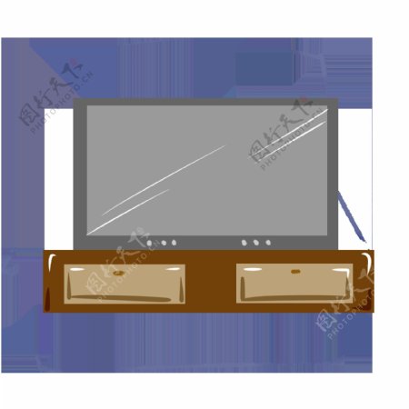 电视柜和电视插图