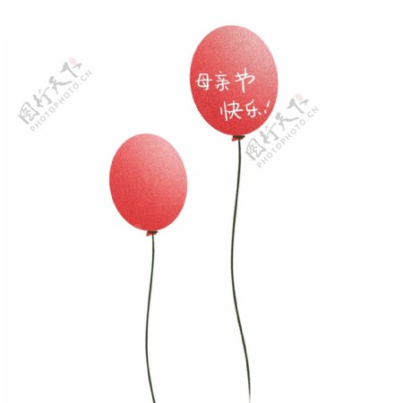 红色喜庆气球卡通透明素材