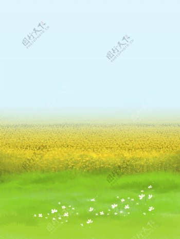 彩绘夏季花海背景素材