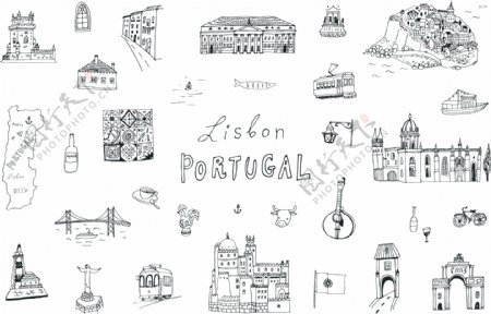 葡萄牙元素涂鸦