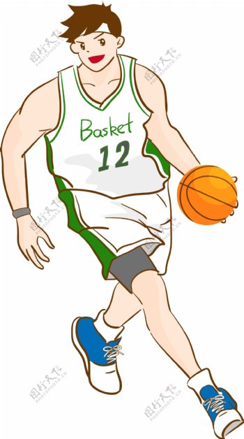 篮球运动比赛卡通人物