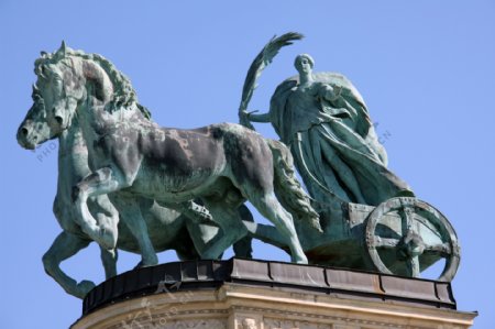 布达佩斯的青铜女神雕像