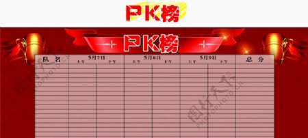 PK榜红色展板背景