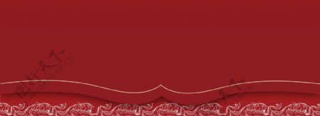 优惠券中国风古典边框红色背景
