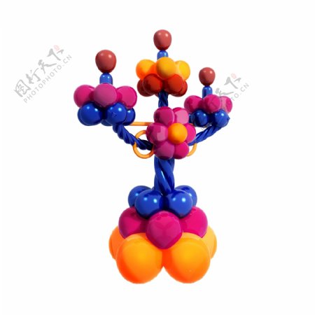 质感造型气球png图