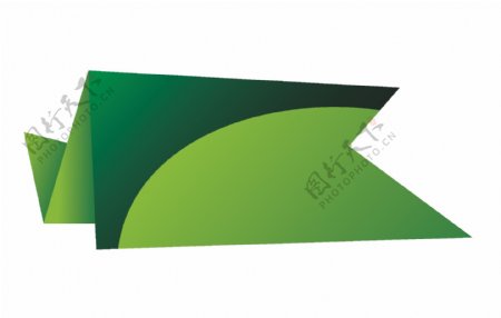 绿色折纸横幅边框