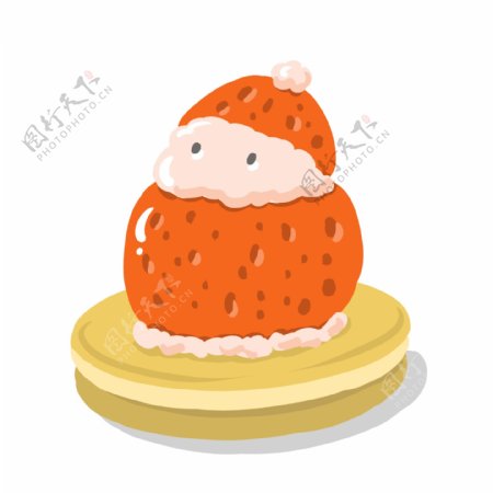 美食蛋糕草莓雪人
