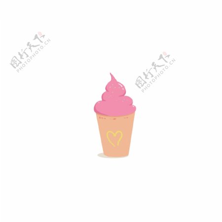 草莓粉色雪糕冰激凌