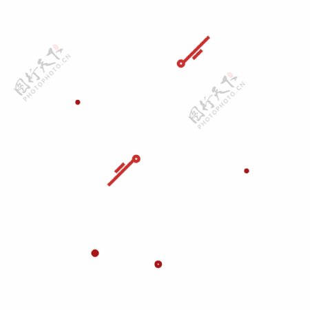 红色圆点线条点缀图案