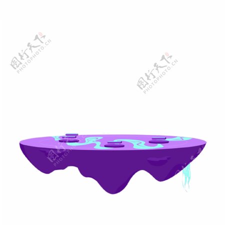 漂浮的紫色台子免扣图