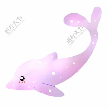 紫色游泳海豚