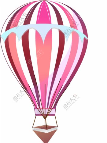 粉色条纹热气球