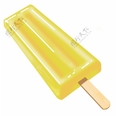 黄色夏季冰棒