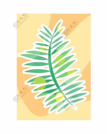 绿色植物装饰邮票