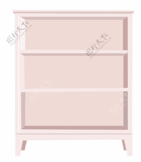 浅粉色木质书架