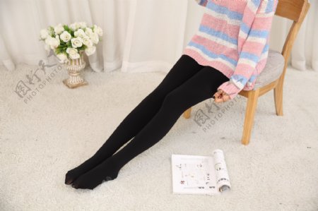 时尚韩版女士黑色打底袜裤12