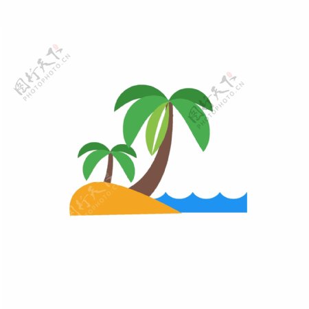 椰树海滩图标