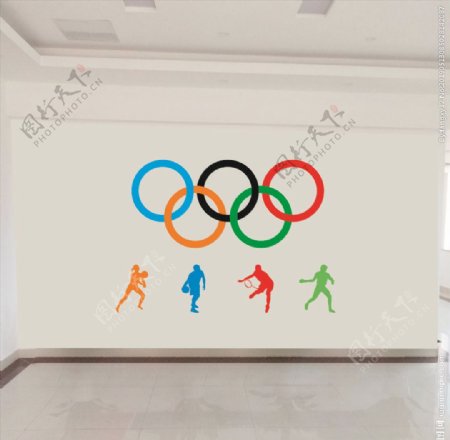 奥运五环文化墙