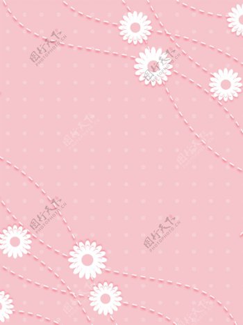 粉色浪漫小花朵小清新创意背景设计