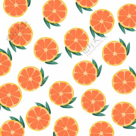 创意小清新手绘风橘子装饰图案