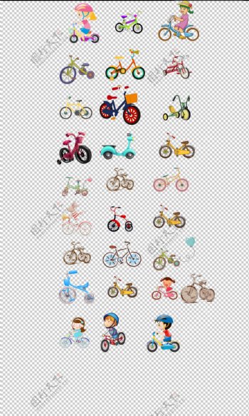自行车单车手绘儿童自行车骑自行