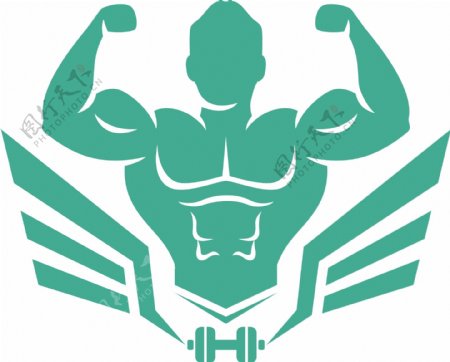 健身房肌肉标志设计LOGO