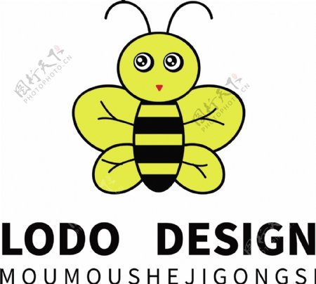 原创手绘可爱小蜜蜂食品商店logo设计