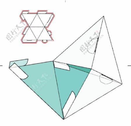 三角包包装盒效果图