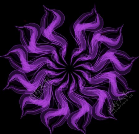 紫色丝带光效花朵