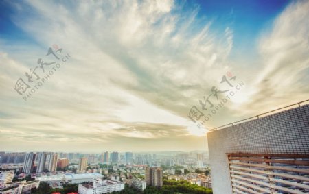 城市鸟瞰全景