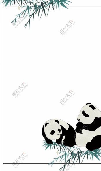 熊猫竹子中式元素