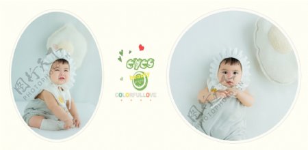 淡雅清新宝宝儿童生日照相册模板