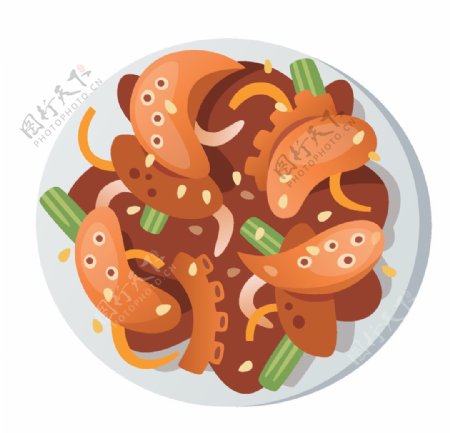 韩国美食插画图案
