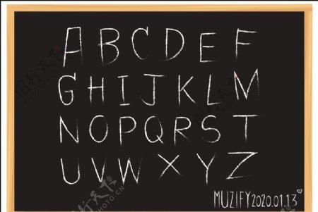 黑板体大写26字母