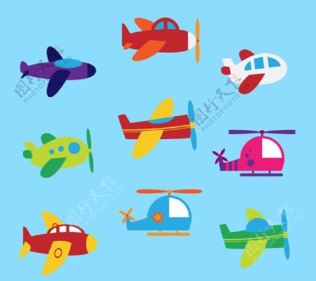 卡通儿童图标小飞机