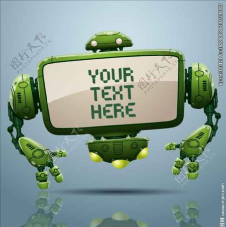 绿色机器人素材