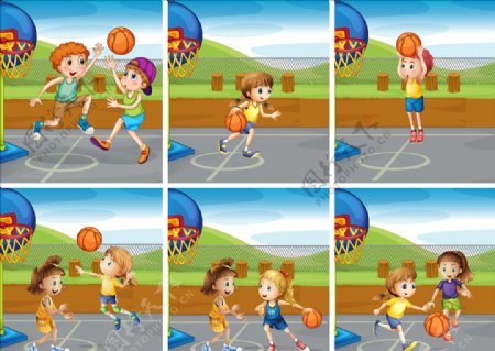 小学生打篮球