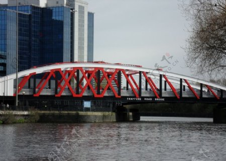 城市河流中的桥梁