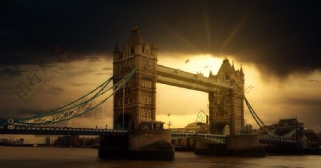 伦敦大桥河流天空风景